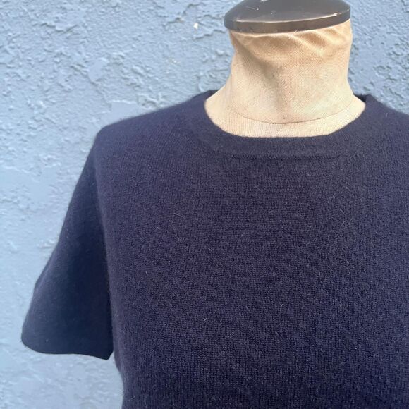 Vintage Black Cashmere Sweater short sleeve size petite medium - Picture 4 of 6